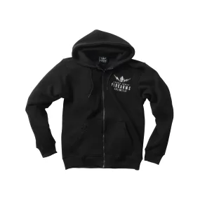 JJFU EMBROIDERED BLAST LOGO ZIP HOODY - BLACK