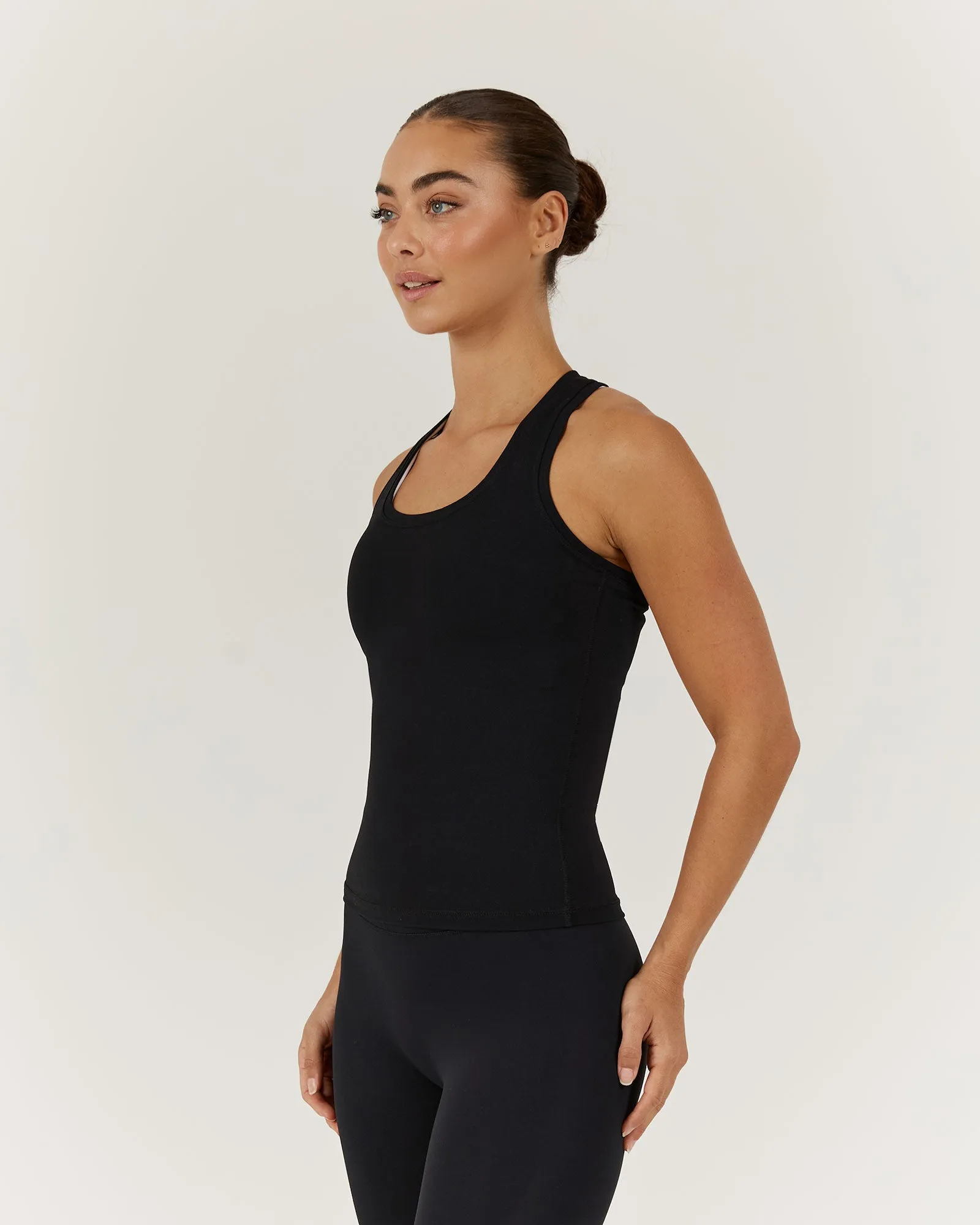 LUXE LONGLINE TANK - BLACK