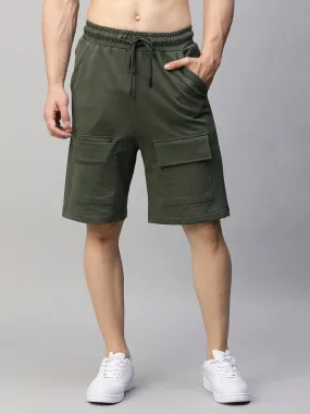 Mens Cargo Shorts - Olive Green